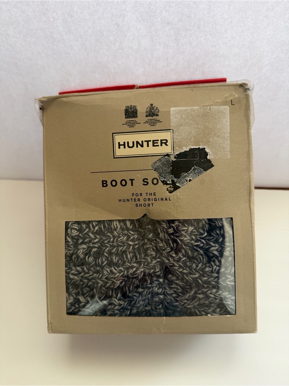 Hunter Men's Boot Socks navy & Gray Heather short sz L